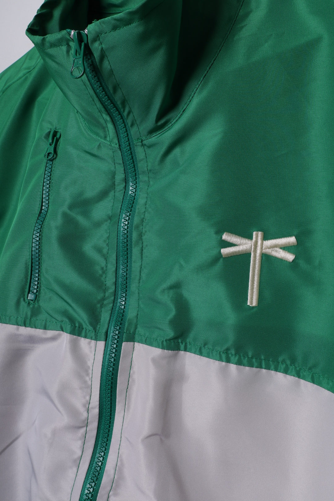 TRACK JACKET GREEN / CREAM